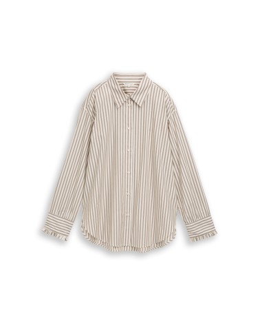 CAMISA OVERSIZE DE RAYAS EN TONOS MARRONES TOM TAILOR