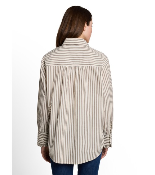 CAMISA OVERSIZE DE RAYAS EN TONOS MARRONES TOM TAILOR