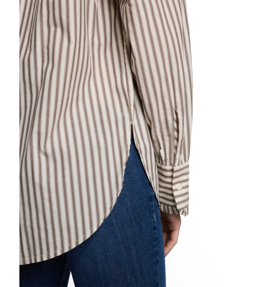 CAMISA OVERSIZE DE RAYAS EN TONOS MARRONES TOM TAILOR