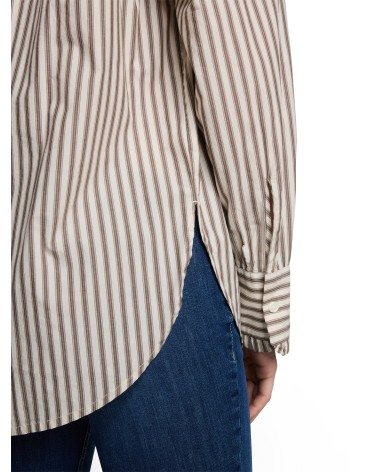 CAMISA OVERSIZE DE RAYAS EN TONOS MARRONES TOM TAILOR