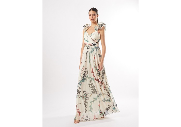 Vestido tul con un fino estampado floral de Carla Ruiz 