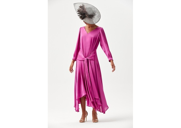 Vestido con nudo y falda de vuelo Mouriño 