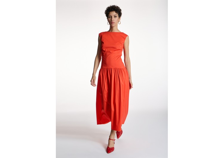 Alba Conde - Vestido popelín falda fruncida