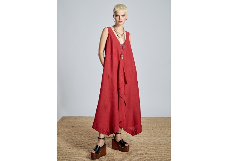 Alba Conde - Vestido de lino asimétrico