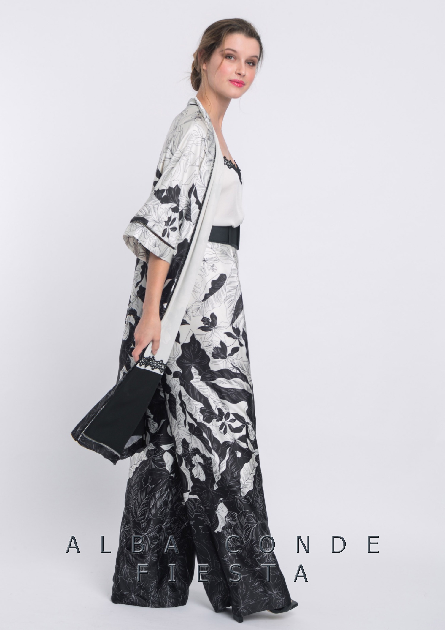 Kimono largo estampado de Alba Conde Fiesta